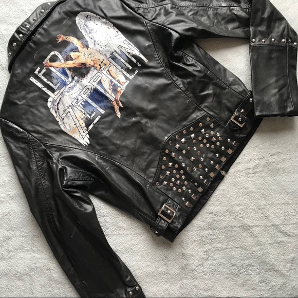 Wilsons Leather Jackets & Blazers - VTG Wilsons Leather Studded Led Zeppelin Jacket
